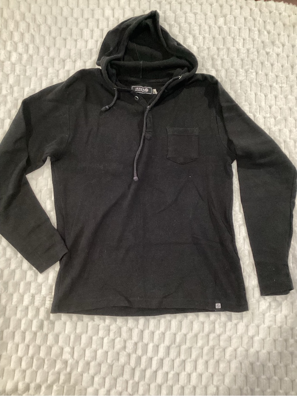 Joah Brown Black Lightweight Hooded Pullover Sweatshirt